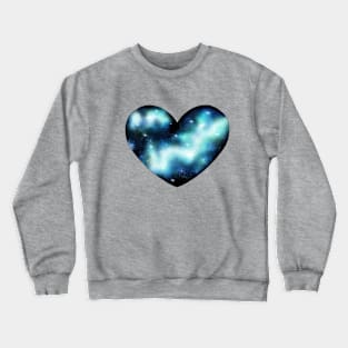 Blue Green Galaxy Heart Crewneck Sweatshirt